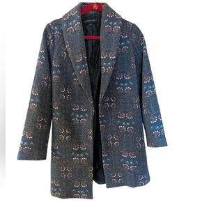 Colleen Lopez Dark Patterned Car Coat. NWOT.